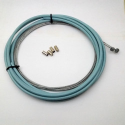 Light Blue Colored Brake Cable Set of Inner and Outer Bicycle Cables Low Friction