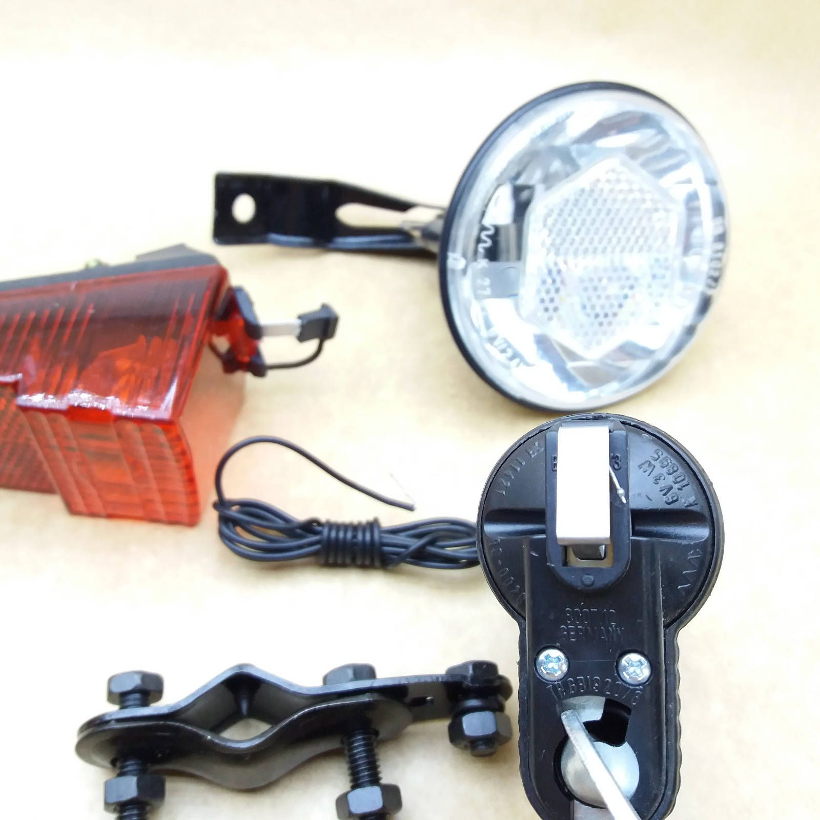 Dynamo Light Attachments combo Front Rear Light Dynamo