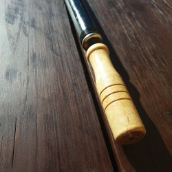 Classic Metallic Bicycle Pump with wooden grip