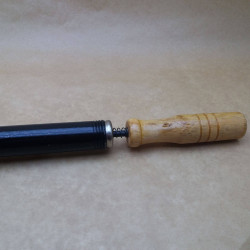 Classic Metallic Bicycle Pump with wooden grip