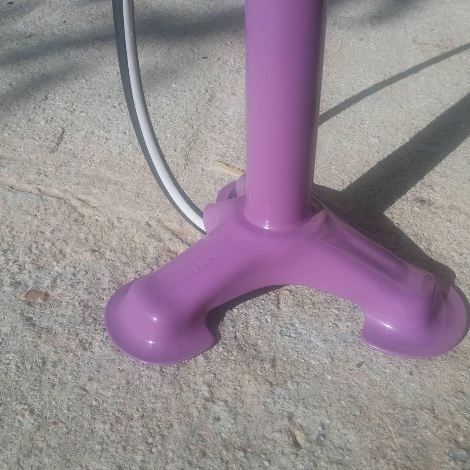 VINTAGE RETRO BICYCLE FLOOR AIR PUMP PURPLE COLORED PRESTA DUNLOP VALV