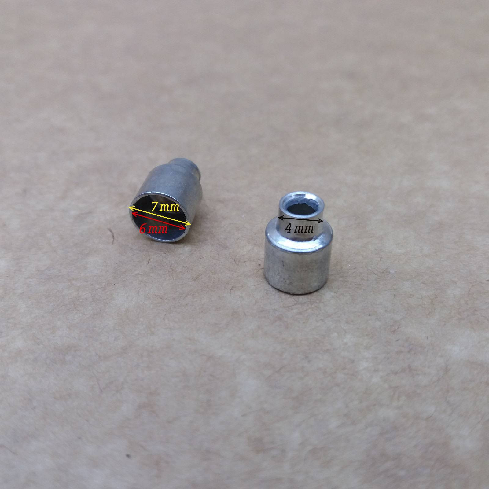 Set of 2 pcs Ferrules for old timer bicycle brake cable levers