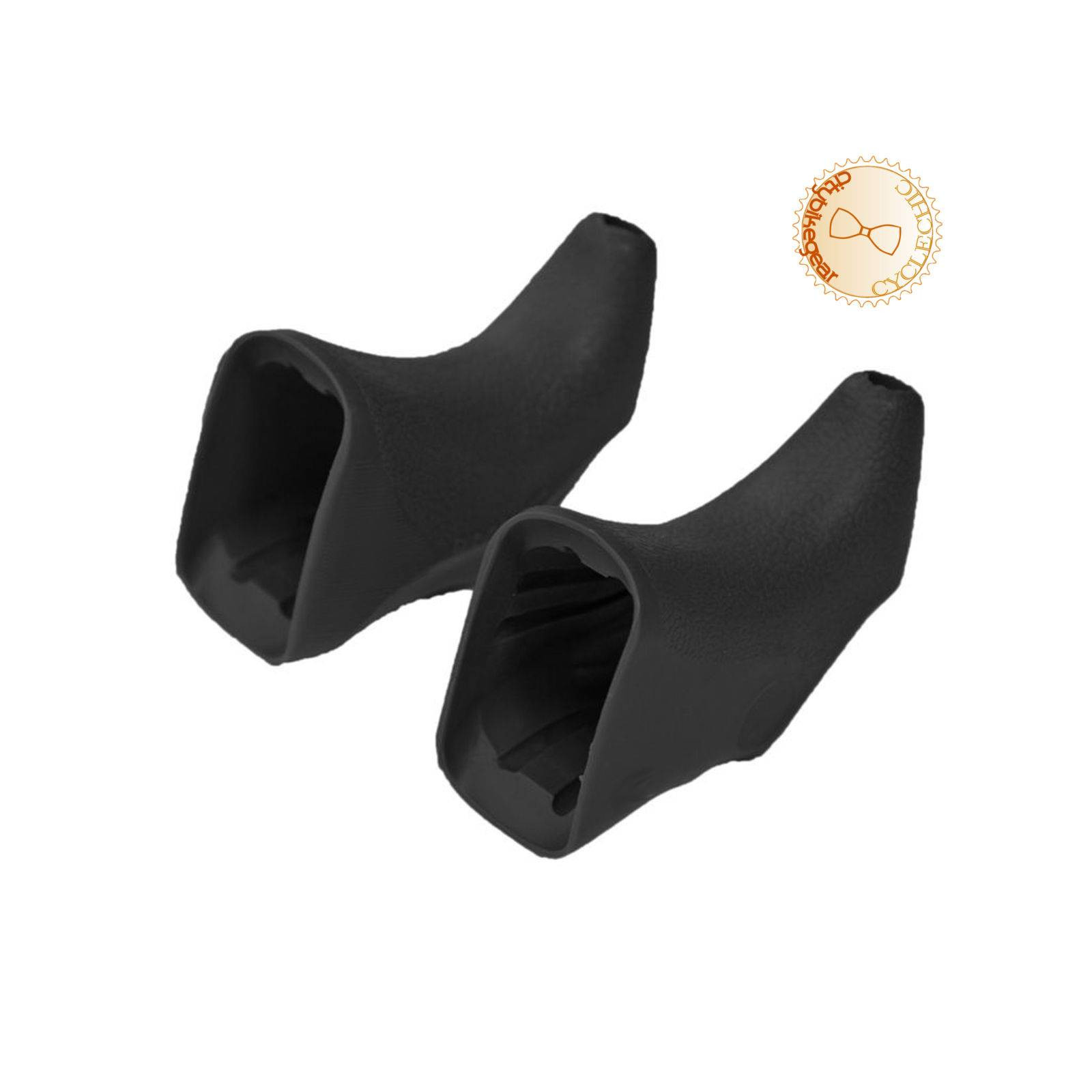 One pair of bicycle brake black rubber hoods with hole for road bikes