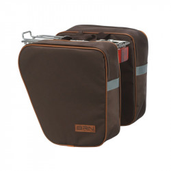 CLASSIC BICYCLE PANNIERS DOUBLE BAG MADE OF CORDURA BROWN