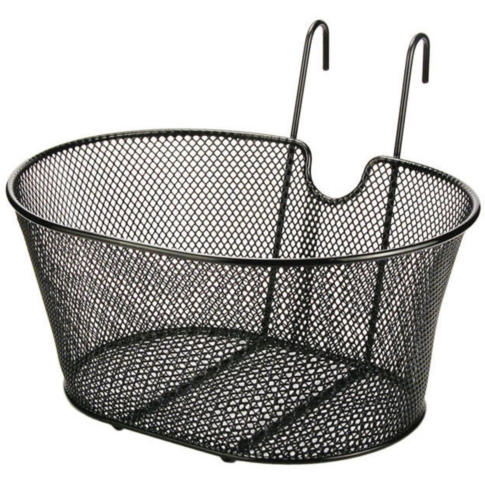 FRONT BICYCLE BASKET BLACK COLOR WITH HOOKS